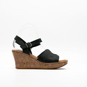 Born Shoes Born Agnio Cork Platform Wedge Sandal Black Poshmark